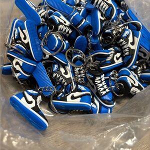 20 Mini Blue and Black Sneaker Jordan 1 Keychains
